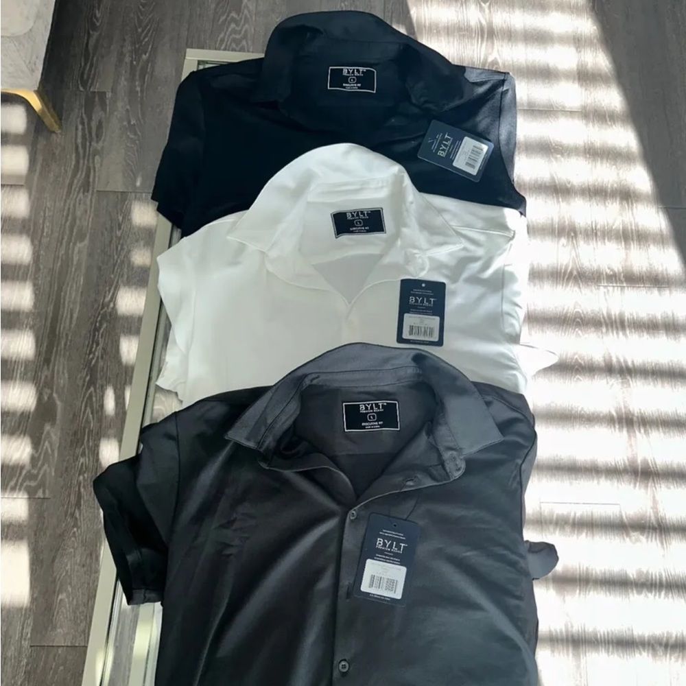 Bylt Basics Executive Stretch Short Sleeve (LOT Of 3) - Black, White, Charcoal